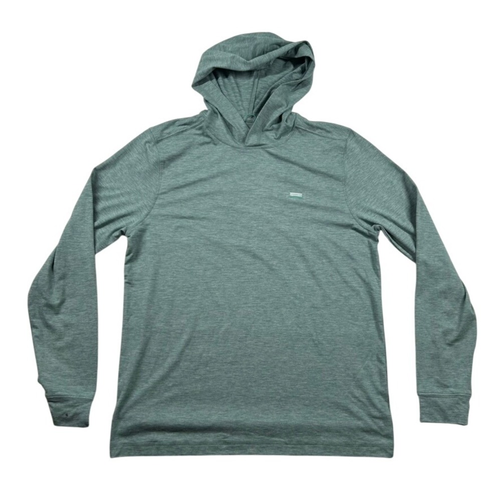 Live Forever Golf Performance Hoodie Mens Small Green Heathered Active Pullover